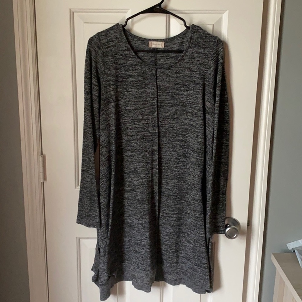 Marled Gray Shirt Dress Tunic